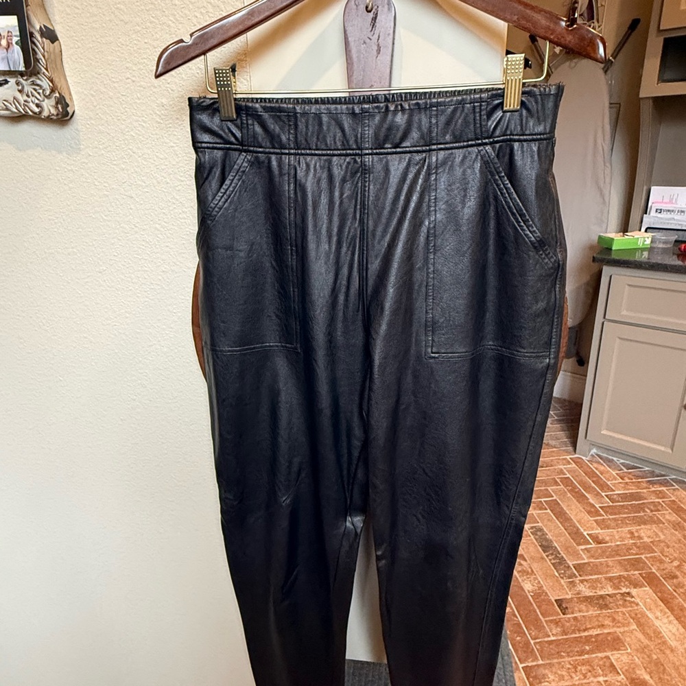 SPANX Men's Black Leather Pants
